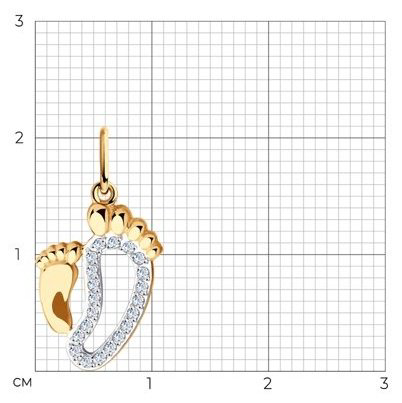 Подвеска Diamant 51-130-00699-1 вес 0.95 г золото, фианит купить,NaN