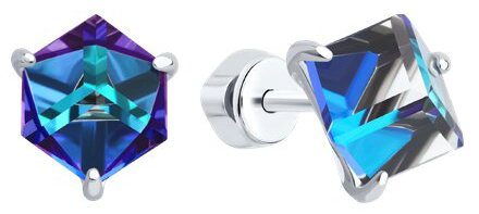 Пусеты Diamant 94-122-02383-2 вес 2.5 г серебро, нанокристалл купить,NaN