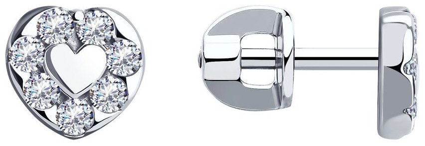 Пусеты SOKOLOV 94020088 вес 1.65 г серебро, фианит купить,NaN