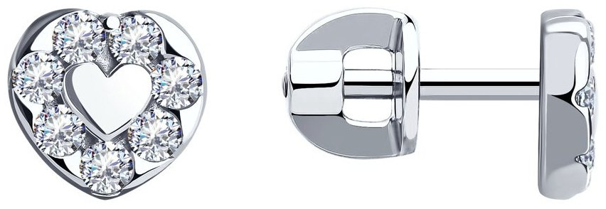 Пусеты SOKOLOV 94020088 вес 1.65 г серебро, фианит купить,NaN
