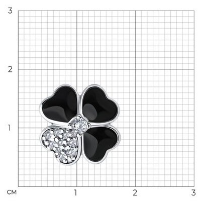 Подвеска Diamant 94-130-01829-1 вес 1.68 г серебро, фианит, эмаль купить,NaN