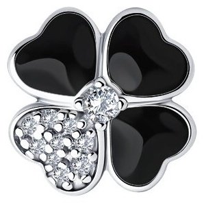 Подвеска Diamant 94-130-01829-1_1,67 вес 1.67 г серебро, эмаль, фианит купить,NaN