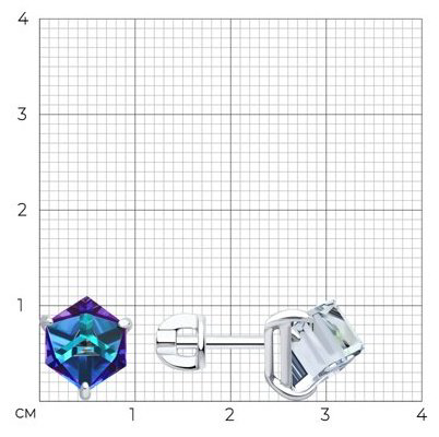 Пусеты Diamant 94-122-02383-2 вес 2.5 г серебро, нанокристалл купить,NaN