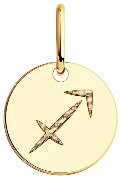 Подвеска Diamant 51-130-01101-1 вес 0.53 г золото, без вставок купить,NaN