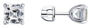 Пусеты SOKOLOV 94025752 вес 2.68 г серебро, фианит купить,NaN