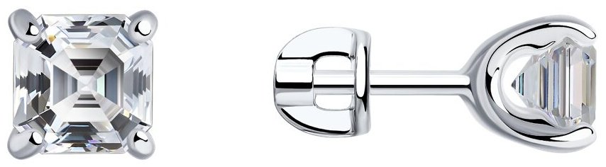 Пусеты SOKOLOV 94025752_2,6 вес 2.6 г серебро, фианит купить,NaN