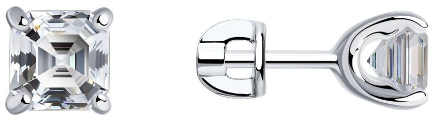 Пусеты SOKOLOV 94025752_2,6 вес 2.6 г серебро, фианит купить,NaN