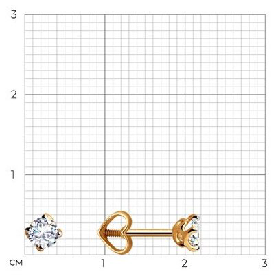 Пусеты Diamant 51-122-00673-2 вес 0.7 г золото, фианит купить,NaN