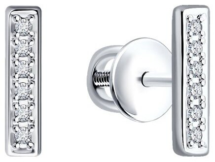 Пусеты Diamant 94-222-02055-1 вес 0.75 г серебро, бриллиант купить,NaN