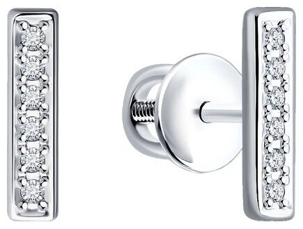 Пусеты Diamant 94-222-02055-1 вес 0.75 г серебро, бриллиант купить,NaN