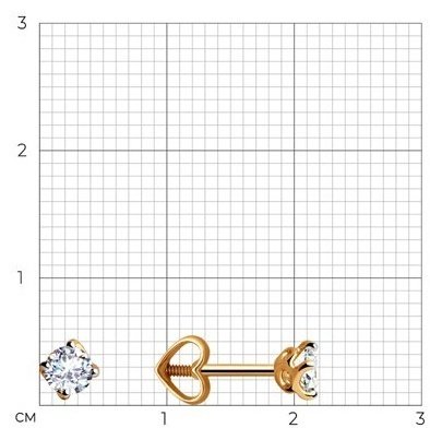 Пусеты Diamant 51-122-00673-2 вес 0.85 г золото, фианит купить,NaN