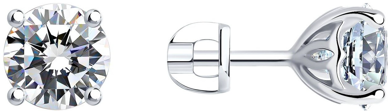 Пусеты SOKOLOV 94022997 вес 2.41 г серебро, фианит купить,NaN