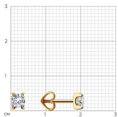 Пусеты Diamant 51-122-00701-2 вес 1.07 г золото, фианит купить,NaN