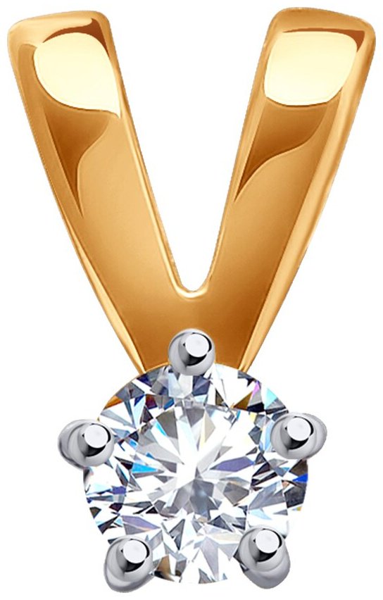 Подвеска Diamant 51-130-01973-2 вес 0.28 г золото, фианит купить,NaN