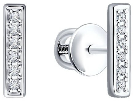 Пусеты Diamant 94-222-02055-1 вес 0.82 г серебро, бриллиант купить,NaN