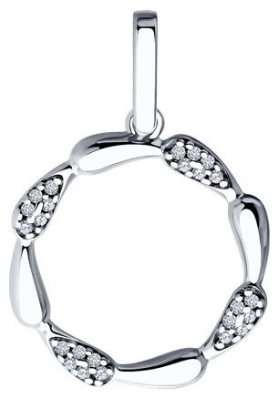 Подвеска Diamant 94-130-02004-1 вес 1.74 г серебро, фианит купить,NaN