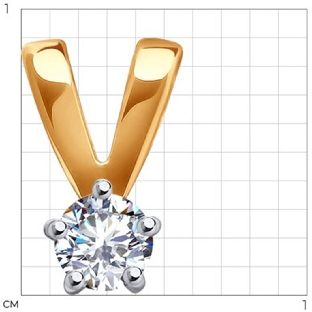 Подвеска Diamant 51-130-01973-2 вес 0.31 г золото, фианит купить,NaN