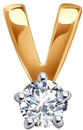 Подвеска Diamant 51-130-01973-2 вес 0.31 г золото, фианит купить,NaN