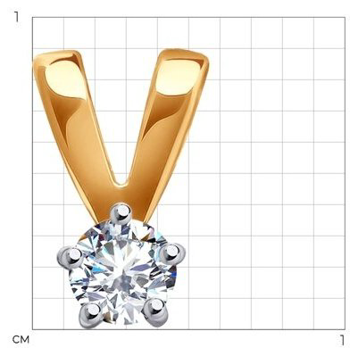 Подвеска Diamant 51-130-01973-2 вес 0.31 г золото, фианит купить,NaN