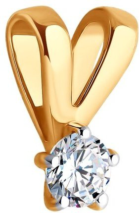 Подвеска Diamant 51-130-01973-2 вес 0.31 г золото, фианит купить,NaN