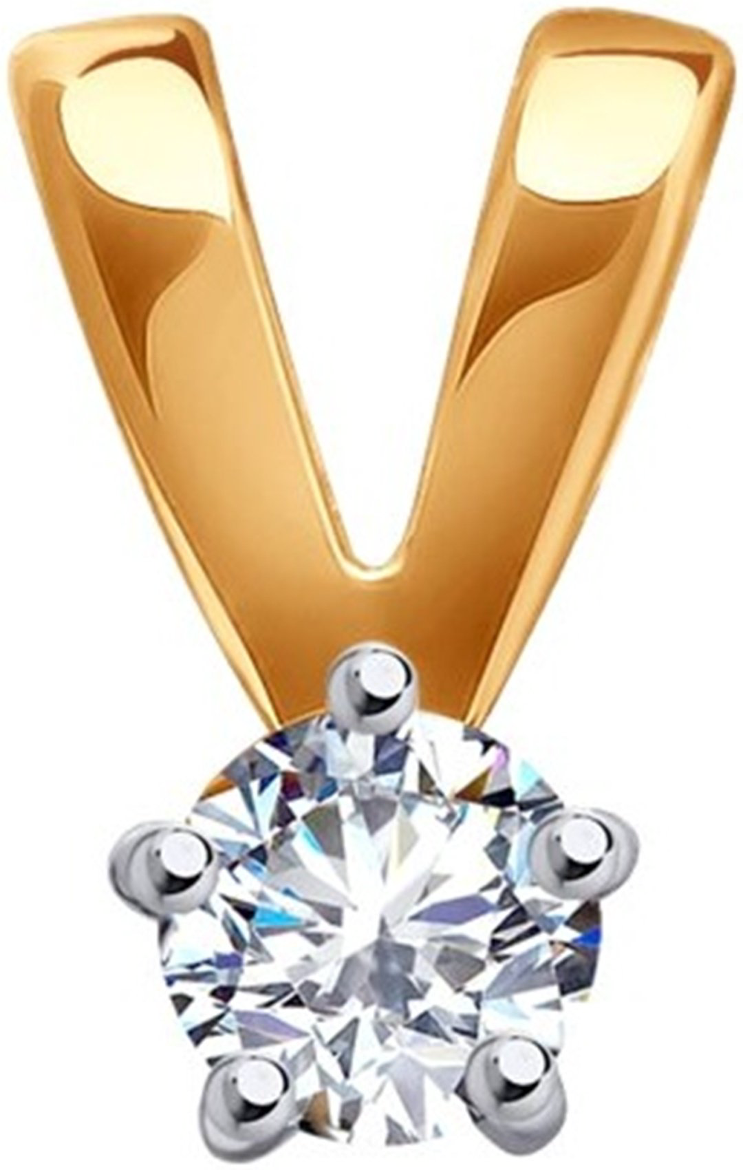 Подвеска Diamant 51-130-01973-2 вес 0.33 г золото, фианит купить,NaN
