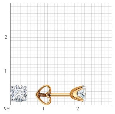 Пусеты Diamant 51-122-02088-1 вес 1.19 г золото, фианит купить,NaN