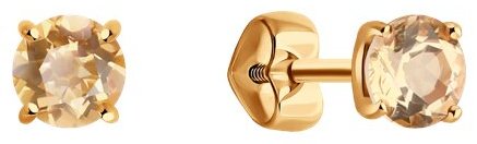 Пусеты SOKOLOV 729067 вес 1.14 г золото, топаз купить,NaN