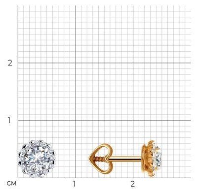 Пусеты Diamant 51-122-02211-1 вес 1.48 г золото, фианит купить,NaN