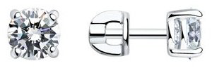 Пусеты SOKOLOV 94020533 вес 2.12 г серебро, фианит купить,NaN