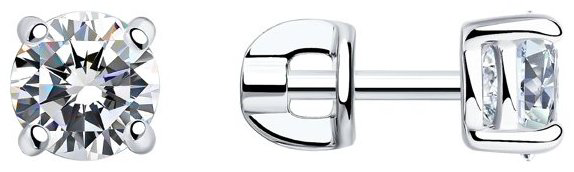 Пусеты SOKOLOV 94020533 вес 2.18 г серебро, фианит купить,NaN