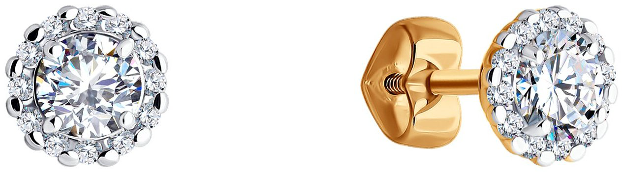 Пусеты Diamant 51-122-02211-1 вес 1.61 г золото, фианит купить,NaN
