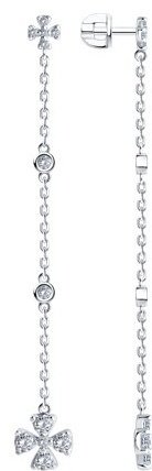 Пусеты SOKOLOV 94026480 вес 2.76 г серебро, фианит купить,NaN