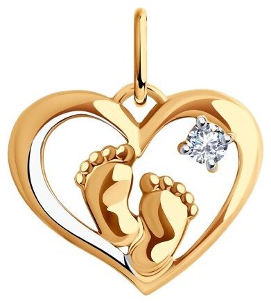 Подвеска Diamant 51-130-02014-1 вес 0.84 г золото, фианит купить,NaN