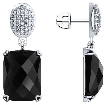 Пусеты SOKOLOV 83020193 вес 7.48 г серебро, фианит купить,NaN