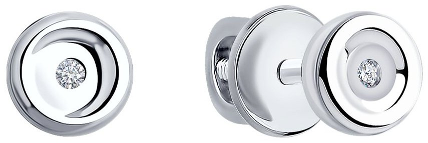 Пусеты Diamant 94-222-02699-1 вес 0.85 г серебро, бриллиант купить,NaN