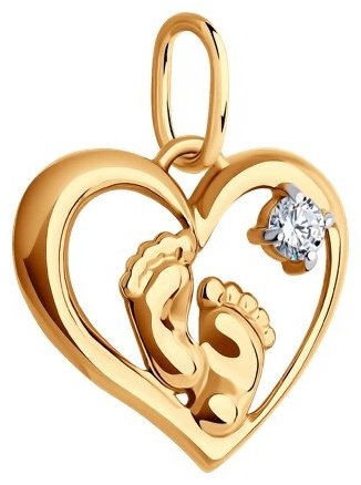Подвеска Diamant 51-130-02014-1 вес 0.84 г золото, фианит купить,NaN