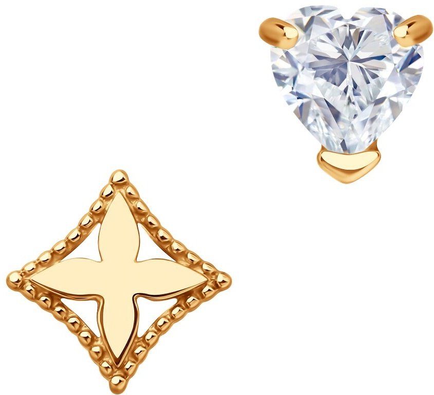 Пусеты SOKOLOV Diamonds 0200581 вес 1.19 г золото, фианит купить,NaN