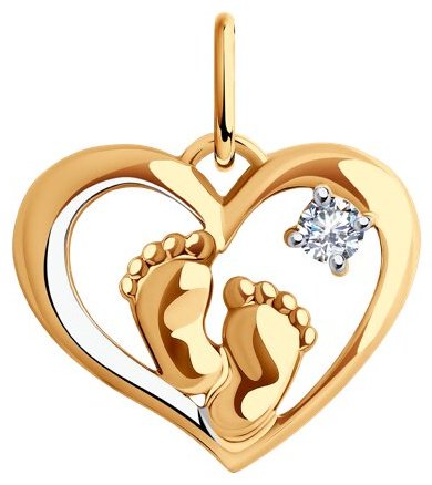 Подвеска Diamant 51-130-02014-1 вес 0.9 г золото, фианит купить,NaN