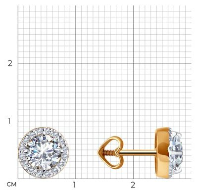 Пусеты Diamant 51-122-02352-1 вес 2.06 г золото, фианит купить,NaN