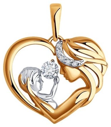 Подвеска Diamant 51-130-02018-1 вес 1.55 г золото, фианит купить,172260