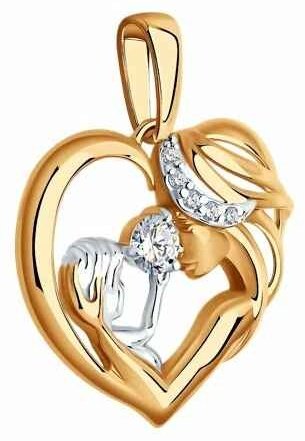 Подвеска Diamant 51-130-02018-1 вес 1.69 г золото, фианит