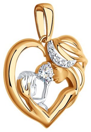 Подвеска Diamant 51-130-02018-1 вес 1.73 г золото, фианит купить,172260