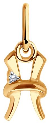 Подвеска Diamant 51-130-02628-1 вес 0.43 г золото, фианит купить,NaN