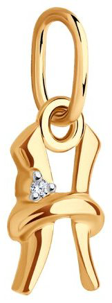 Подвеска Diamant 51-130-02628-1 вес 0.43 г золото, фианит купить,NaN