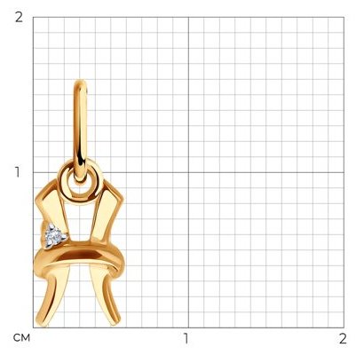 Подвеска Diamant 51-130-02628-1 вес 0.43 г золото, фианит купить,NaN