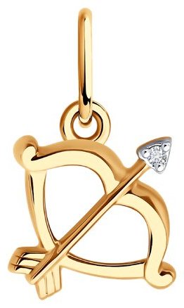 Подвеска Diamant 51-130-02630-1 вес 0.55 г золото, фианит купить,NaN