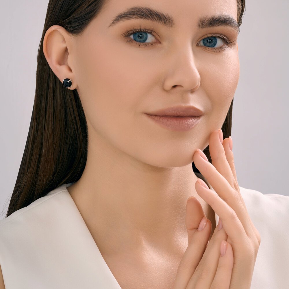 Пусеты Diamant 94-322-02384-1 вес 2.71 г серебро, агат купить,NaN