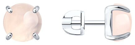 Пусеты Diamant 94-322-02384-2 вес 2.7 г серебро, кварц купить,NaN