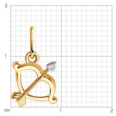 Подвеска Diamant 51-130-02630-1 вес 0.55 г золото, фианит купить,NaN