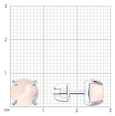 Пусеты Diamant 94-322-02384-2 вес 2.7 г серебро, кварц купить,NaN